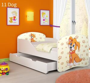 Dječji krevet ACMA s motivom + ladica 140x70 cm 11-dog