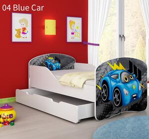 Dječji krevet ACMA s motivom + ladica 140x70 cm 04-blue-car
