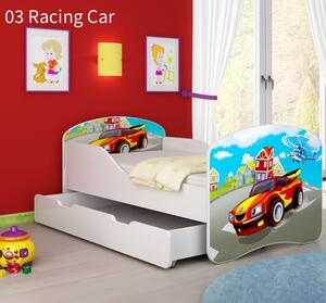 Dječji krevet ACMA s motivom + ladica 140x70 cm 03-racing-car