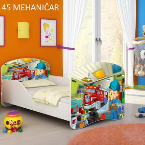 Dječji krevet ACMA s motivom 140x70 cm 45 Mehaničar