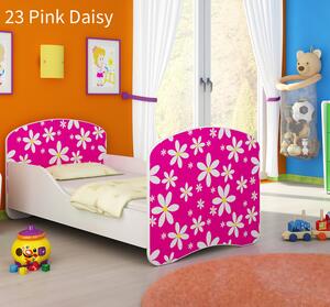 Dječji krevet ACMA s motivom 140x70 cm 23-pink-daisy