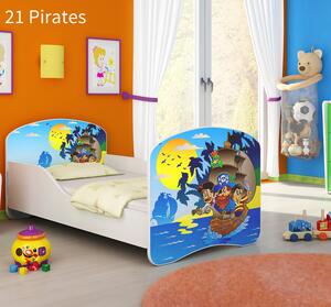 Dječji krevet ACMA s motivom 140x70 cm 21 Pirates
