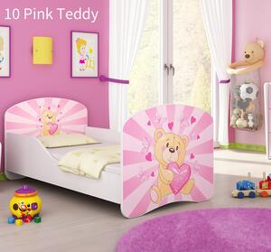 Dječji krevet ACMA s motivom 140x70 cm 10 Pink Teddy Bear
