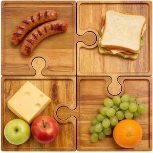Puzzletray™ Set Drvenih Poslužavnika U Obliku Puzzli