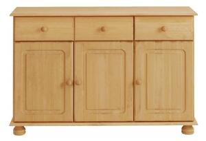 Niska komoda od masivnog bora u prirodnoj boji 116x76 cm Ella – Støraa