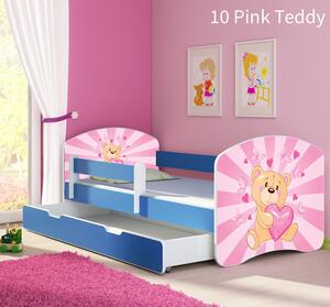 Dječji krevet ACMA s motivom, bočna plava + ladica 160x80 cm 10-pink-teddy-bear