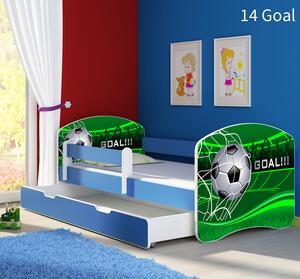 Dječji krevet ACMA s motivom, bočna plava + ladica 160x80 cm 14-goal