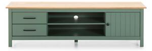 Zelena/u prirodnoj boji TV komoda od masivnog bora 158x47 cm Miranda – Marckeric