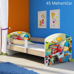 Dječji krevet ACMA s motivom, bočna sonoma 140x70 cm 45 Mehaničar
