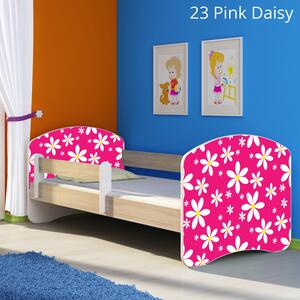 Dječji krevet ACMA s motivom, bočna sonoma 140x70 cm 23 Pink Daisy