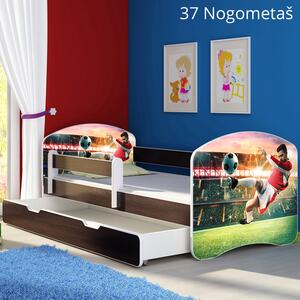 Dječji krevet ACMA s motivom, bočna wenge + ladica 140x70 cm 37 Nogometaš