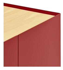 Crvena niska komoda u dekoru hrasta 165x78 cm Arista – Teulat