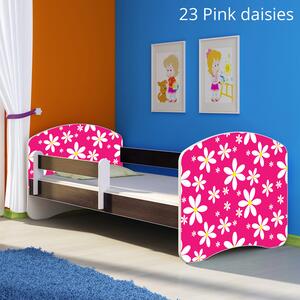 Dječji krevet ACMA s motivom, bočna wenge 140x70 cm 23 Pink Daisy