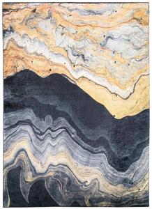 Crni dizajnerski tepih s apstraktnim uzorkom Širina: 80 cm | Duljina: 150 cm