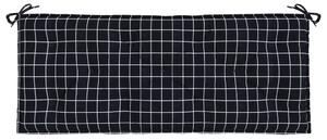 VidaXL Jastuk za vrtnu klupu crni karirani 120 x 50 x 7 od tkanine
