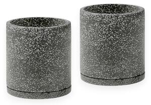 Set od 2 tamno sive tegle za cvijeće Bonami Selection Terrazzo, ø 26 cm