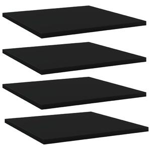 VidaXL Police za knjige 4 kom crne 40 x 40 x 1,5 cm od iverice