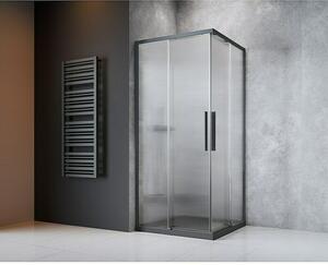 Camargue Kutna tuš kabina Tampere (D x Š x V: 90 x 90 x 195 cm, Valovito staklo, Bez premaza, Gunmetal, Debljina stakla: 6 mm)