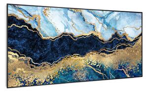 Klarstein Wonderwall Air Art Smart, infracrveni grijač, plavi mramor, 120 x 60 cm, 700 W