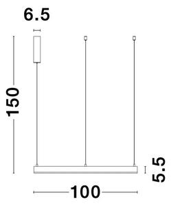 MOTIF VISILICA LED 60W/3000K/4165lm/DIMM/IP20/MESING ZLATNA NL9190655