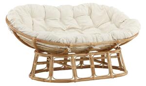 Vrtna sofa Dallas 478596x165x108cm, Svijetlo drvo, Bijela, Tkanina, Ratan