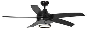 Stropni ventilator crni 132 cm uklj. LED s daljinskim upravljačem - Cool Anello