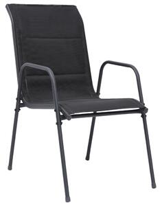 VidaXL Složive vrtne stolice 2 kom od čelika i tekstilena crne