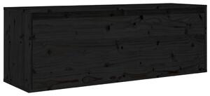 VidaXL Zidni ormarić crni 100 x 30 x 35 cm od masivne borovine
