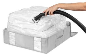Vakuumska/ojačana tekstilna kutija za pohranu odjeće 56x56x16,5 cm Granit – Compactor