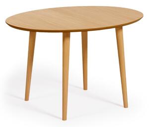 Proširiv blagovaonski stol u dekoru hrasta u prirodnoj boji 90x120 cm Oqui – Kave Home