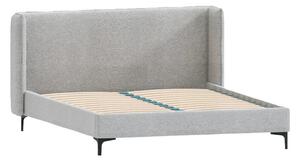 Sivi tapecirani bračni krevet s podnicom 180x200 cm Basti – Ropez