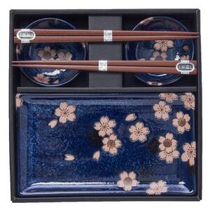 6-dijelni set plavog keramičkog posuđa za sushi MIJ Sakura