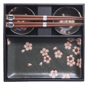 6-dijelni set sivog keramičkog posuđa za sushi MIJ Sakura