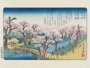 Umjetnički tisak Hokusai - Evening Glow At Koganei Border, Utagawa Hiroshige, (40 x 30 cm)
