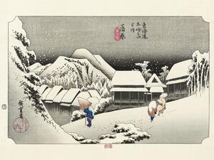 Hokusai - Kanbara Night Snow Reprodukcija umjetnosti, Utagawa Hiroshige, (40 x 30 cm)