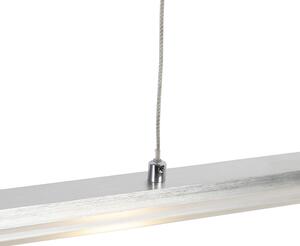 Viseća svjetiljka čelik sa staklenom pločom, uključujući LED sa dimerom za dodir - platina