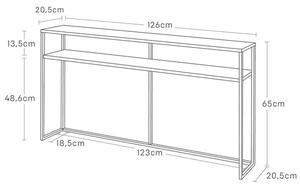Bijeli/svjetlo smeđi pomoćni stol u dekoru jasena 20,5x126 cm Tower – YAMAZAKI