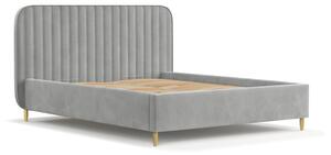 Sivi tapecirani bračni krevet s prostorom za pohranu s podnicom 180x200 cm Noto – Maison de Rêve