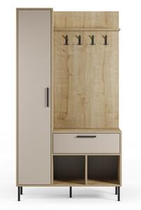Krem/u prirodnoj boji set za hodnik u dekoru hrasta 108x195x35 cm Heidy – Marckeric