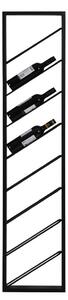Crni zidni metalni držač za boce vina broj boca 8 kom 36x160x6 cm Malbeo – Light & Living