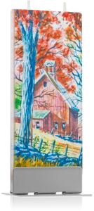 Flatyz Holiday Fall Landscape with House and Tree ukrasna svijeća 6x15 cm