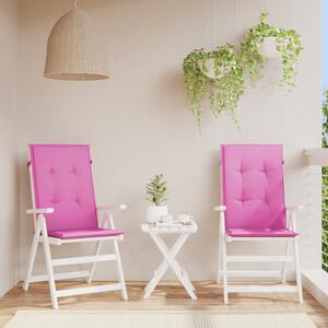 VidaXL Vrtni jastuci za stolice 2 kom ružičasti 120x50x3 cm od tkanine