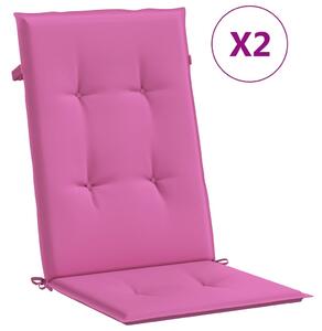 VidaXL Vrtni jastuci za stolice 2 kom ružičasti 120x50x3 cm od tkanine