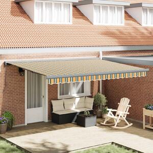 Skrovita tenda Zelena i žuta 4 × 3 m Platno i Aluminij - Zelena / 4 × 3 m
