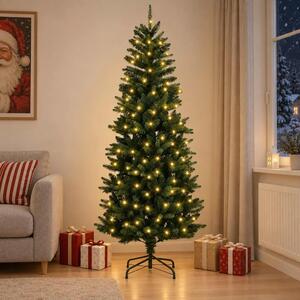 Umjetno božićno drvce s nogom 180 cm 300 LED lampica - 180 cm s LED svjetlima Zelena