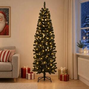 Umjetno vitko božićno drvce 180 cm 300 LED lampica Topla bijela - 180 cm s LED svjetlima
