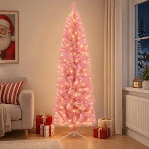 Umjetno vitko božićno drvce 180 cm 300 LED lampica Topla bijela - 180 cm s LED svjetlima