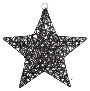 Božićni ukras zvijezda STARIELLE s LED osvjetljenjem 30 cm, crna