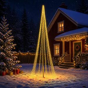 LED božićno drvce 485 cm 3000 LED lampica Topla bijela Čelik - 485 cm