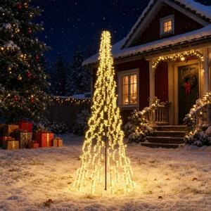 LED božićno drvce 285 cm 1550 LED lampica Topla bijela Čelik - 285 cm